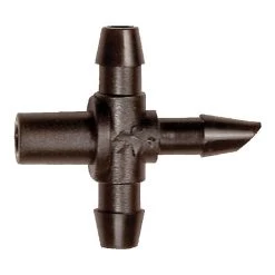 Non-Threaded Drip Irrigation Tee, 1/4 In Barb, 0 To 50 Psi, Plastic