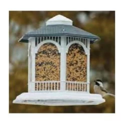 10-Pound Food Capacity White Plastic Deluxe Bird Feeder