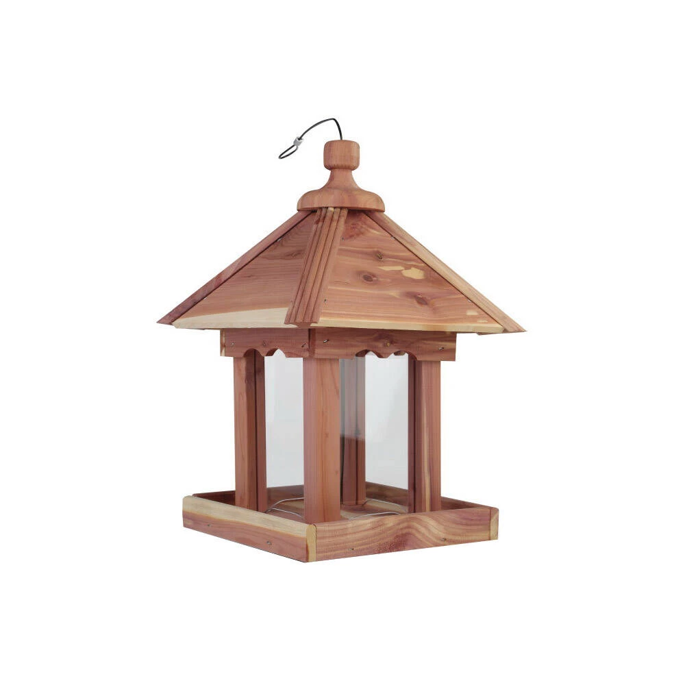 Pennington Cedar Junior Pavilion Bird Feeder Red, Brown, 9.5X9.9X13.5-Inch - Image 5
