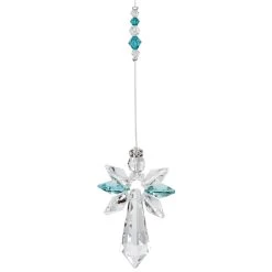 7-1/2-Inch Blue Zircon Crystal Guardian Angel Suncatcher