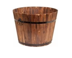 23 X 23 X 17-Inch Cedar Whiskey Barrel Garden Planter