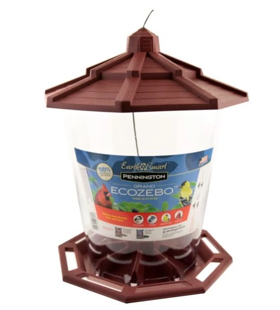 11-Inch Earth Smart Red Plastic Grand Ecozebo Wild Bird Feeder - Image 2