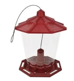 11-Inch Earth Smart Red Plastic Grand Ecozebo Wild Bird Feeder