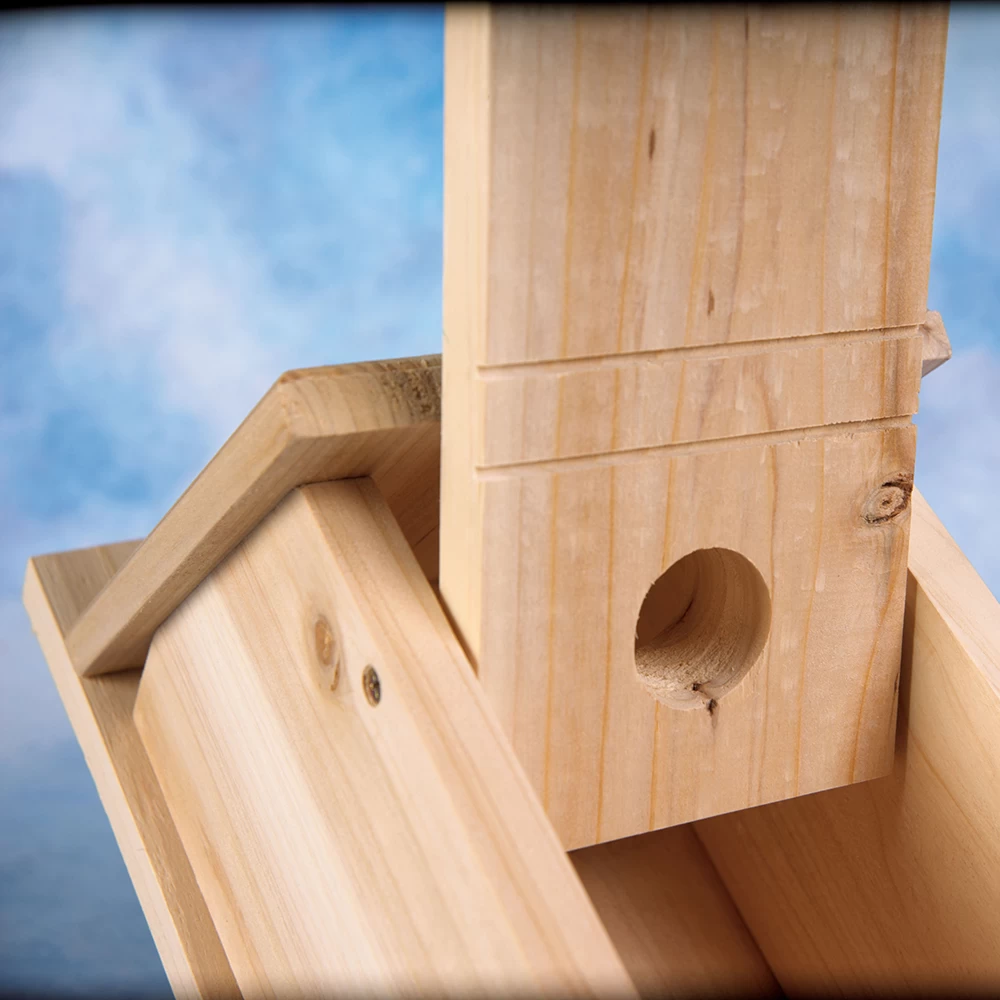 6.1 X 5-1/2 X 9-Inch Cedar Wood Wren/Chickadee Nesting House - Image 2