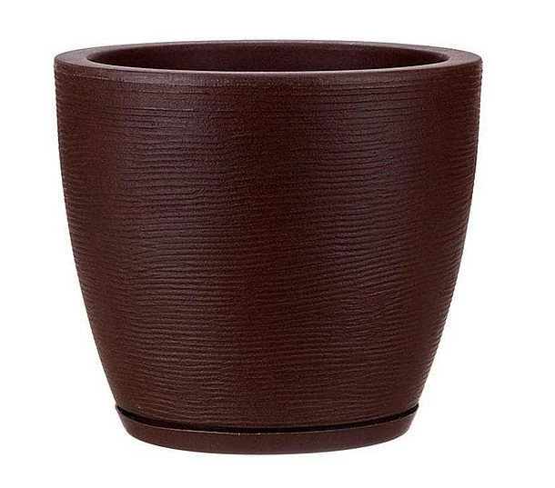 12.6-Inch Brown Stone Effect Resin Amsterdan Planter - Image 3