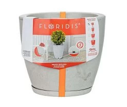 12.6-Inch White Marble Effect Resin Amsterdan Planter