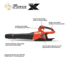 Echo Eforce 56-Volt Combo 16-Inch Cordless Battery String Trimmer And Cordless Battery Handheld Blower With 2.5Ah Battery And Charger