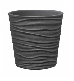 5-1/2-Inch Anthracite Sonora Ceramic Flower Pot
