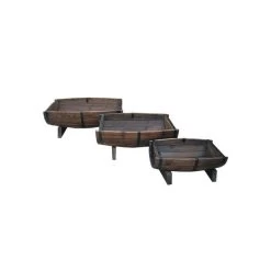 3-Piece Half Barrel Planter Set