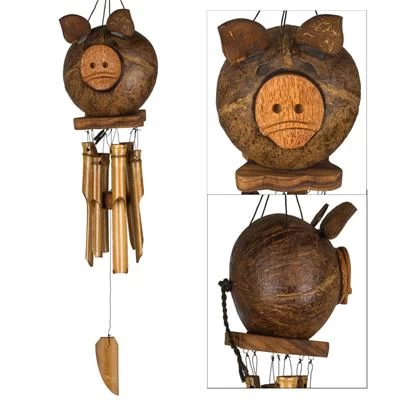 22-Inch Coco Pig Bamboo Wind Chime