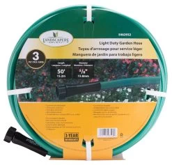 5/8-Inch X 50-Foot 3-Ply Light Duty PVC Garden Hose With Brass Coupling