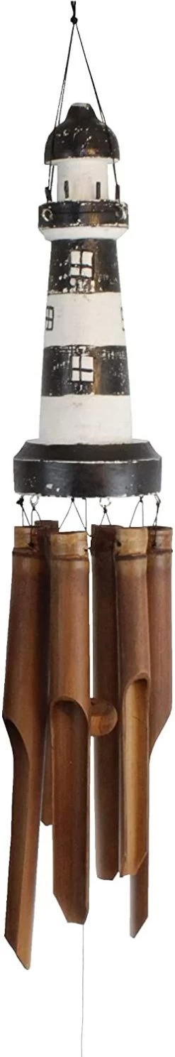 12-Inch Carved Bamboo Lighthouse Chime