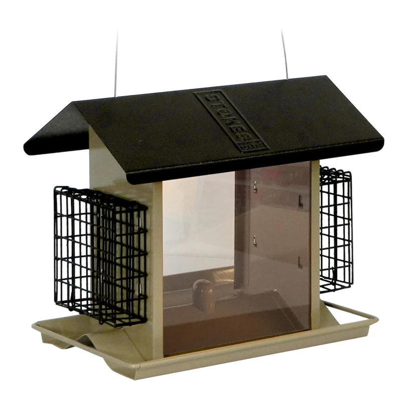 Large Hopper Bird Feeder With Suet Holders - Image 3