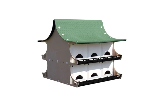 12-Family Green And Tan Purple Martin House
