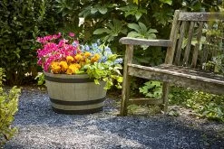 15.5-Inch Birchwood Whiskey Barrel Planter