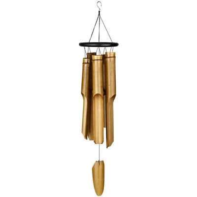 35-Inch Black Ring Bamboo Wind Chime