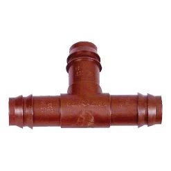 Non-Threaded Drip Irrigation Tee, 1/2 In Barb, 0 To 50 Psi, Plastic