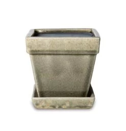7-Inch Antique Grey Caspian Square Flower Pot