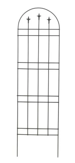Arch Trellis With Finials Black 72 In X18 In